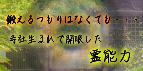 鍛えるつもりはなくても…寺社生まれで開眼した霊能力